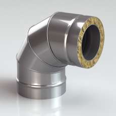 Сэндвич-Колено (Отвод) 90 из нерж. ст. 304-430 1,0-0,5 мм, утепл. 50 мм купить в Барановичах