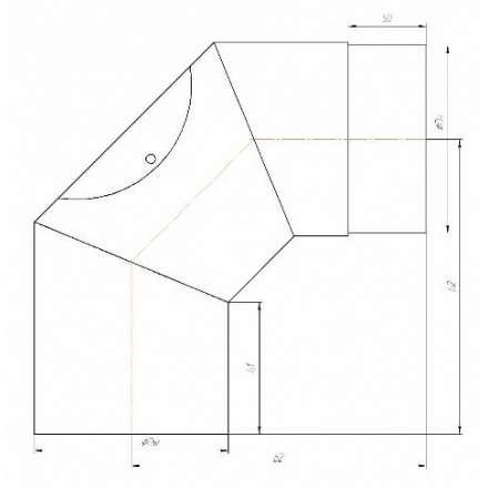Отвод 90° с ревизией КПД ЧЕРНЫЙ в Барановичах
