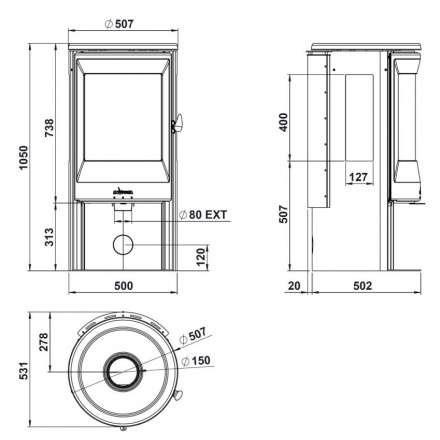 Купить Печь-камин Invicta Poele Neosen Etanche в интерьере чугунная в Барановичах в Барановичах