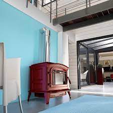 Купить Печь-камин Invicta Bradford белая эмаль в интерьере чугунная в Барановичах в Барановичах