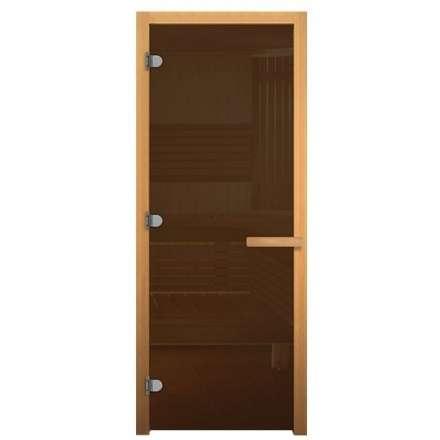 Дверь в баню стеклянная Везувий Бронза 1800x700 мм 716 GB Магнит ОСИНА (8 мм, 3 петли) купить в Барановичах