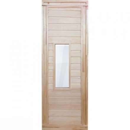 Дверь для бани деревянная 1700х700мм со стеклом купить в Барановичах