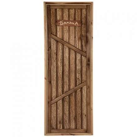 Дверь для бани глухая искусственно состарена 1900х700мм в Барановичах