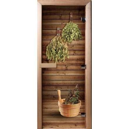 Дверь для сауны Doorwood с фотопечатью A004 1900x700 в Барановичах