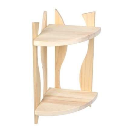 Полка угловая фигурная двухярусная 25х25х50 см из лиственных пород купить в Барановичах