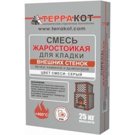 Смесь жаростойкая для кладки внешних стенок печей 25кг купить в Барановичах