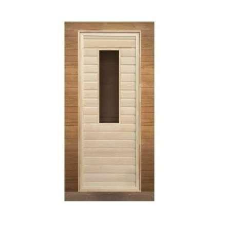 Дверь для бани липа прямоугольное стекло (кор. осина) 1900x700 (без петель) купить в Барановичах