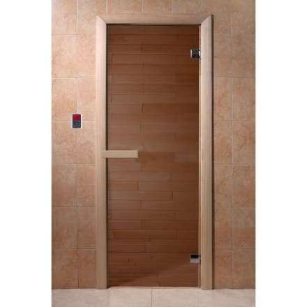 Дверь для бани Doorwood Бронза 1800x700 мм (коробка хвоя, стекло 6 мм, 2 петли) в Барановичах