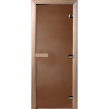 Дверь для бани Doorwood Теплая ночь 1900x600 мм (коробка листва, стекло 8 мм, 3 петли) купить в Барановичах