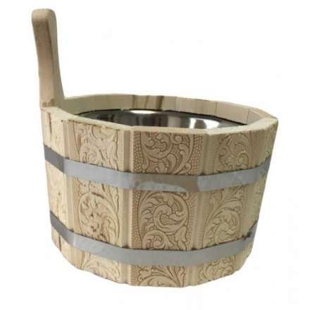 Ушат шайка 3л с нержавеющей вставкой (ЛТ-10) с тиснением Цветы купить в Барановичах