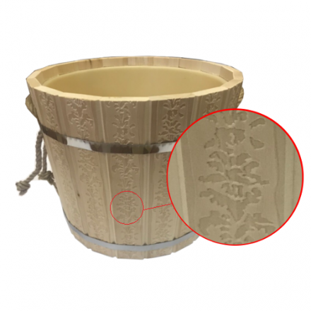 Запарник для бани 16л с пластиковым вкладышем ПЛ-43 с тиснением Цветы купить в Барановичах