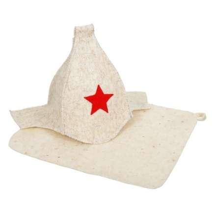 Набор из двух предметов (Шапка Будёновка белая, коврик) 41128 в Барановичах