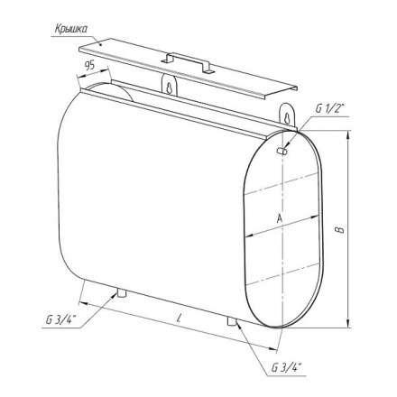 Бак Ferrum Комфорт для теплообменника горизонт. эллипс 95 л в Барановичах