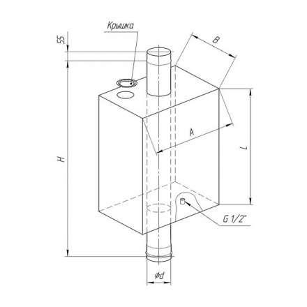 Бак Ferrum Комфорт прямоугольный на трубе 73 л в Барановичах