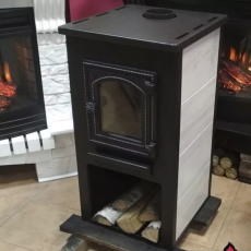 Недорогая печь-камин со стеклом ЭТНА (ДТ-4С) ? 115 мм для дома и дачи Амазонка бай фото в Барановичах