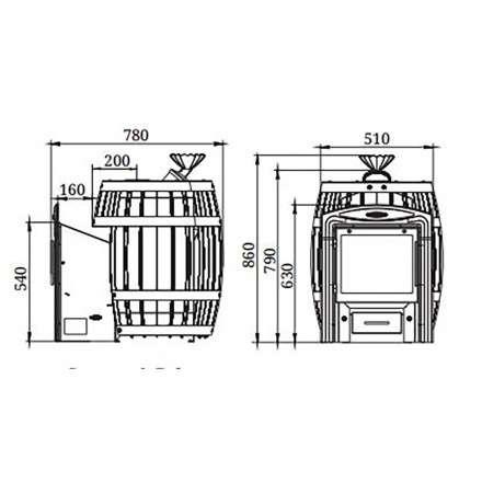 Печь для бани Термофор Саяны II Carbon Витра ЗК в Барановичах