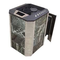 Печь Пегас 16 панорама в камне змеевик в Барановичах