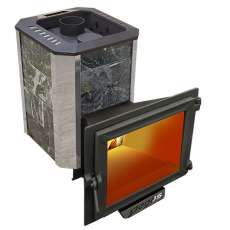 Печь Пегас 16 панорама в камне змеевик Амазонка бай фото в Барановичах