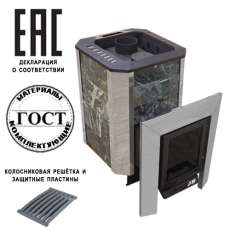 Печь Пегас 16 со стеклом в камне змеевик в Барановичах