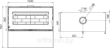 Печь-камин Мета-Бел АОТ 10.0-05 Монблан в Барановичах