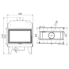Топка каминная Мета-Бел ТКТ 10.0-05 (в модификации Аврора С2) в Барановичах