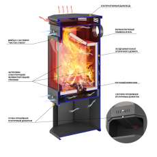 Печь-Камин ASTON 11кВт (180 м3) угловой в Барановичах