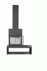 Камин МАДРИД на дровнике Гигант слева черный\белый шамот в Барановичах