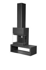 Камин МАДРИД на дровнике Гигант слева черный\белый шамот в Барановичах