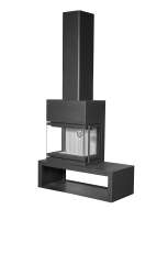 Камин МАДРИД на дровнике Гигант слева черный\белый шамот в Барановичах