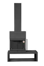 Камин МАДРИД на дровнике Гигант слева черный\белый шамот в Барановичах