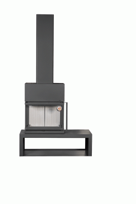 Камин МАДРИД на дровнике Гигант слева черный\белый шамот в Барановичах