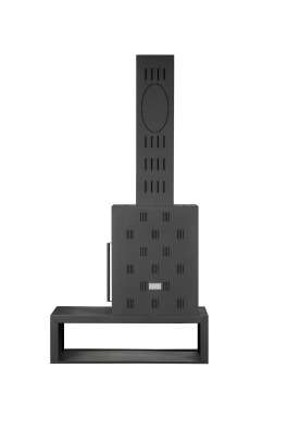 Камин МАДРИД на дровнике Гигант слева черный\белый шамот в Барановичах