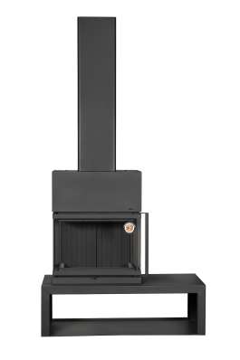 Камин МАДРИД на дровнике Гигант слева черный\белый шамот в Барановичах