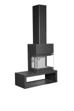 Камин МАДРИД на дровнике Гигант справа черный\белый шамот в Барановичах