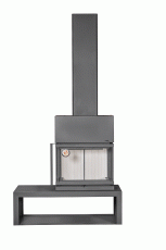 Камин МАДРИД на дровнике Гигант справа черный\белый шамот в Барановичах