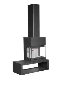Камин МАДРИД на дровнике Гигант справа черный\белый шамот в Барановичах