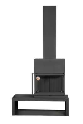 Камин МАДРИД на дровнике Гигант справа черный\белый шамот в Барановичах