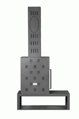 Камин МАДРИД на дровнике Гигант справа черный\белый шамот в Барановичах