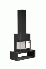 Камин МАДРИД на дровнике Гигант центральный черный\белый шамот в Барановичах