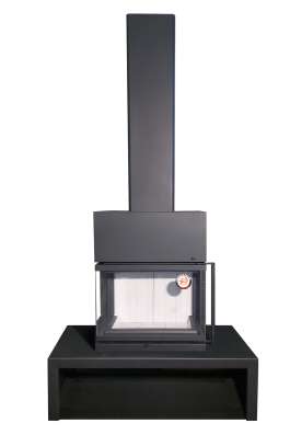 Камин МАДРИД на дровнике Гигант центральный черный\белый шамот в Барановичах