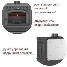 Печь-камин Везувий LV-12S Антрацит в Барановичах