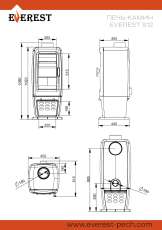 Печь-камин EVEREST S12M в Барановичах
