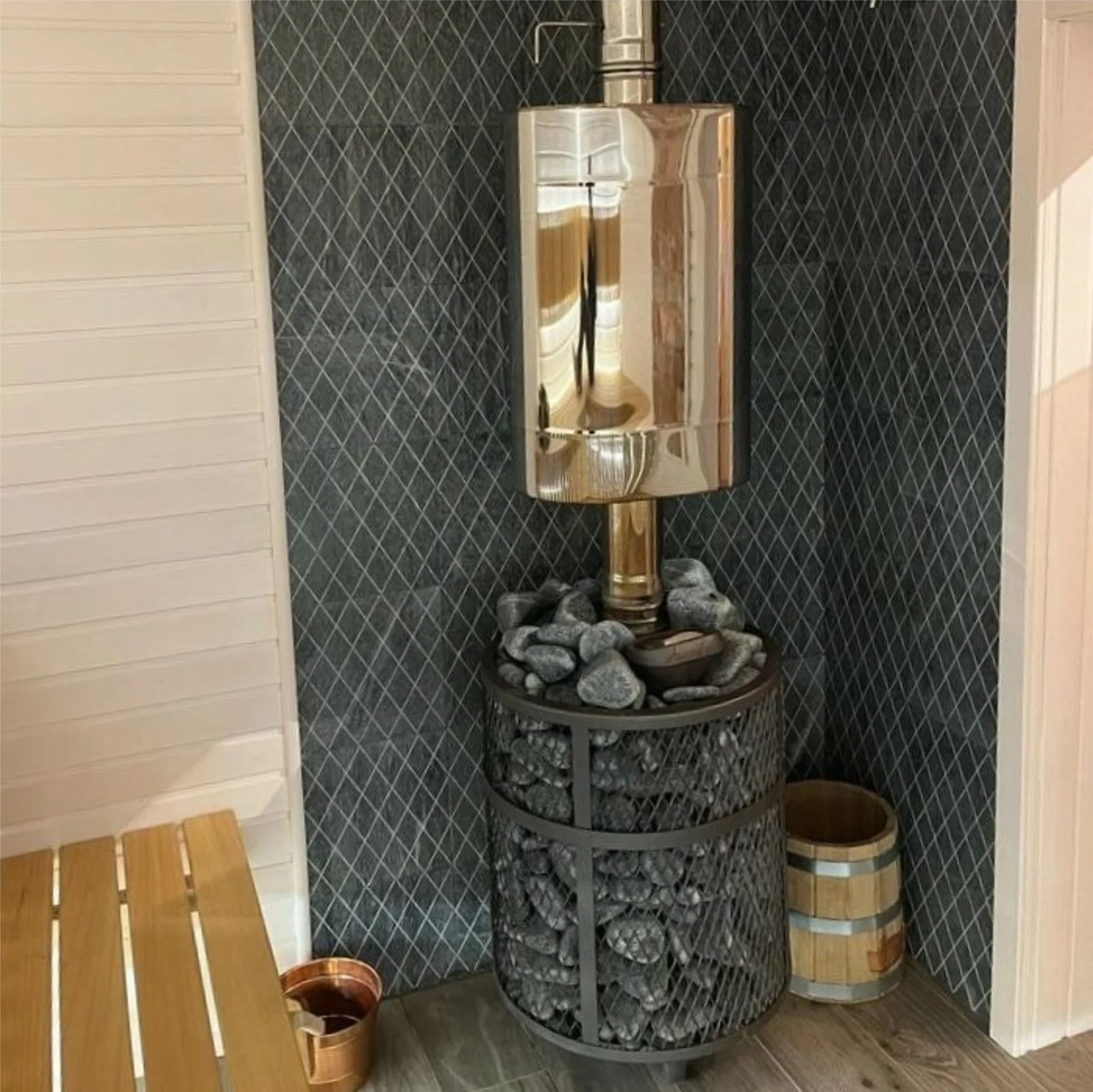 Банная печь ProMetall Атмосфера М сетка нержавейка в Барановичах