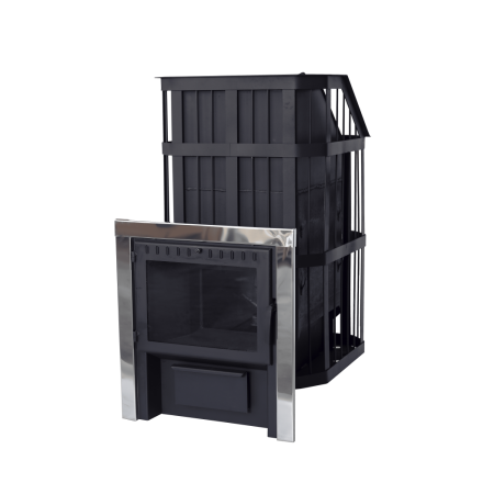 Печь банная Сибирь-24 c закрытой каменкой, панорамная дверца Амазонка бай фото в Барановичах