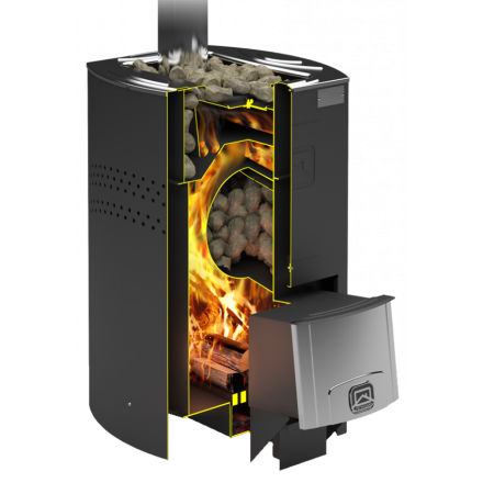 Печь для бани Теплодар Домна-20 ЛК Панорама в Барановичах
