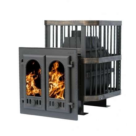 Печь банная Сибирь-24 с двухстворчатой каминной дверцей Амазонка бай фото в Барановичах