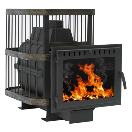 Печь банная Сибирь-24 (панорамное стекло, сетка квадрат) в Барановичах