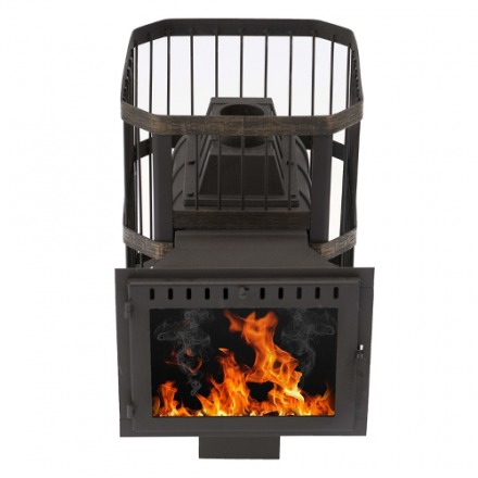 Печь банная Сибирь-24 (панорамное стекло, сетка квадрат) в Барановичах