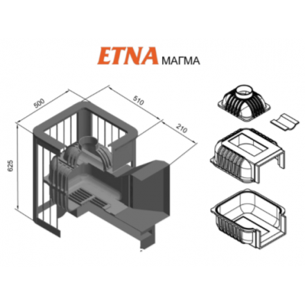 Печь для бани Этна Магма 18 (Панорама) в Барановичах