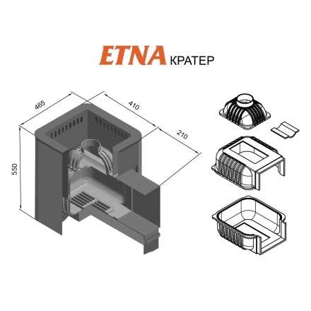 Печь для бани Этна Кратер 18 (ДТ-4С) в Барановичах